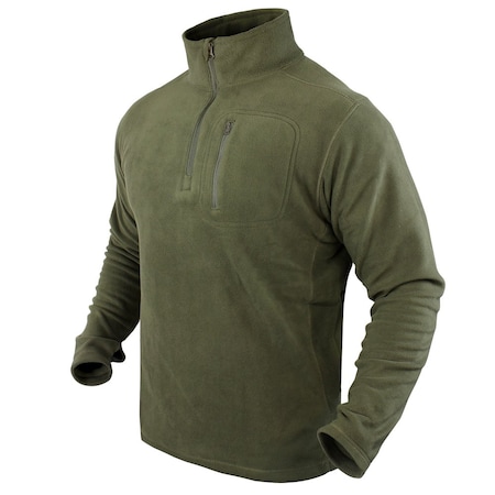 QUARTER ZIP PULLOVER, OLIVE DRAB, XXL